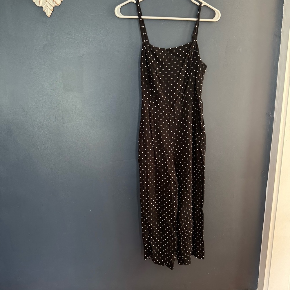 Old Navy Black and White Spaghetti Strap Jumpsuit Size Small Petite